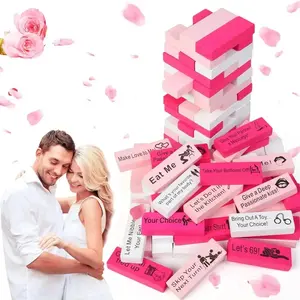 54-Piece Pine & Paulownia Wood Jenga Block Tower Game Toys, Vibrant Building Block Sets, Multilingual Fun, Valentine’s Day Husband and Wife Gifts, Home & Festive Party Supplies, Spring Glow Up, Summer Vibes outdoorfun