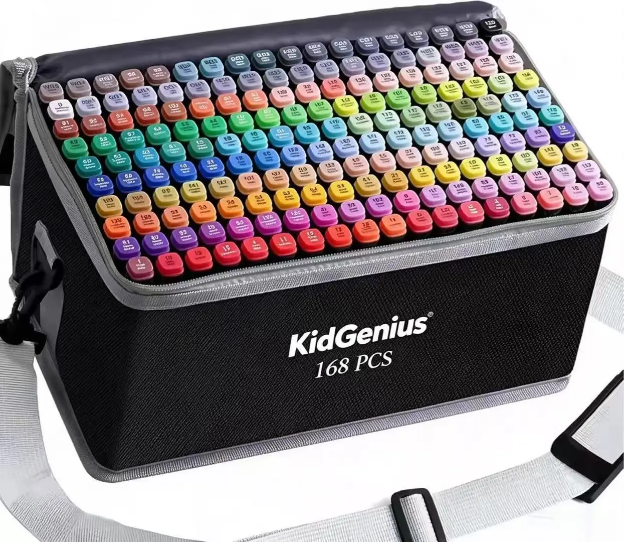 KIDGENIUS Dual Tip Alcohol Ink Markers Premium Drawing Supplies Kit - 262/168/120 Bright Colors, Double Tipped Art, Low-Odor Sketching, Artistic, Quick Dry, Portable Case, Outdoor Use for Kids (School Coloring)