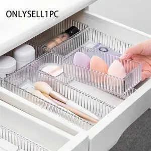 Acrylic Jewelry Organizer Box, Transparent Plastic Cosmetic Drawer Divider, Desktop Storage Container, Cosmetics Organizer, Makeup Sorting Box, 1 Piece
