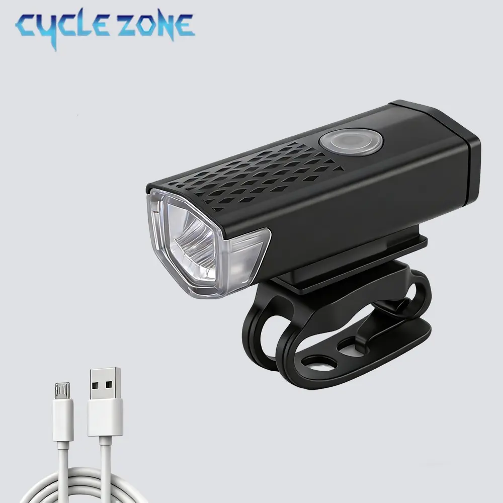 Bike Front Lights USB Rechargeable LED Brightness Bicycle Lamp for Night Riding MTB Headlight Flashlight Safety Bike Accessory Cycling Accessories 3 Modes