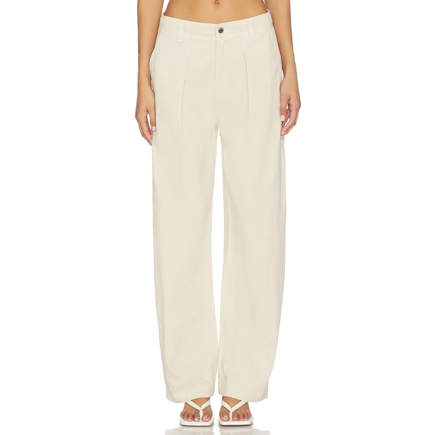 PISTOLA Eden Plated Barrel Trouser in Parchment