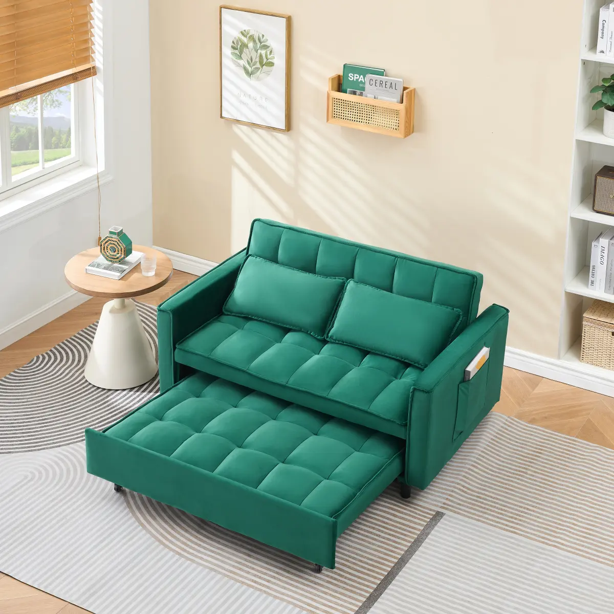 Green + Velvet + 2 Seat