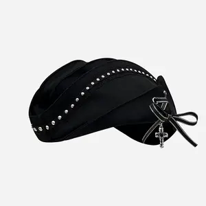 Vintage Sailor Hat, Street Navy Cap, Punk Retro Boat Shape Hat, Flat Hat, Multi-Functional Accessory for Daily Wear, Street Fashion, Party Themes