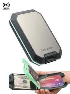 Business Bank Credit Card Holders Wallet Ultra Thin Slim Small Mini Aluminum Alloy Rfid Shielded Wallet RFID Blocking Anti Theft Card Clips Case Purses Wallets for Men Women, Wallet Cards Storage, Daily Use
