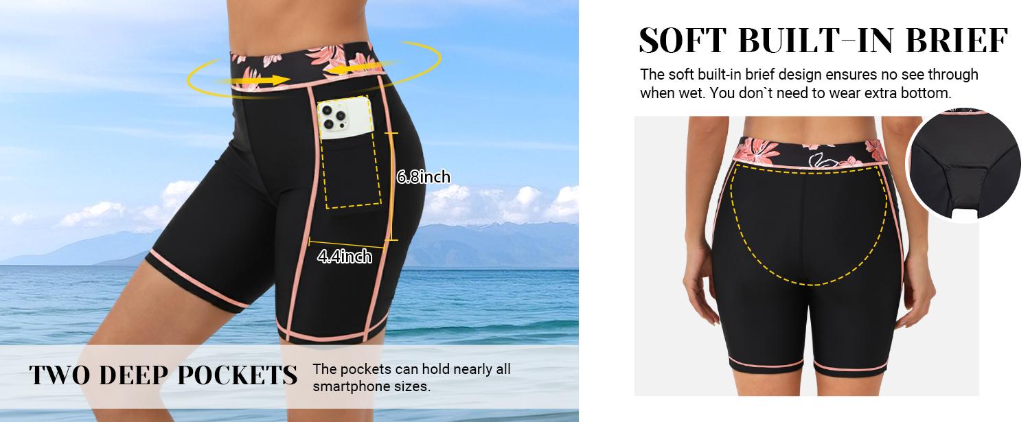 Daci Women Three Piece Rash Guard - Long Sleeve Zip up Swim Shirt Sports Bra Modest Swimsuit with Shorts