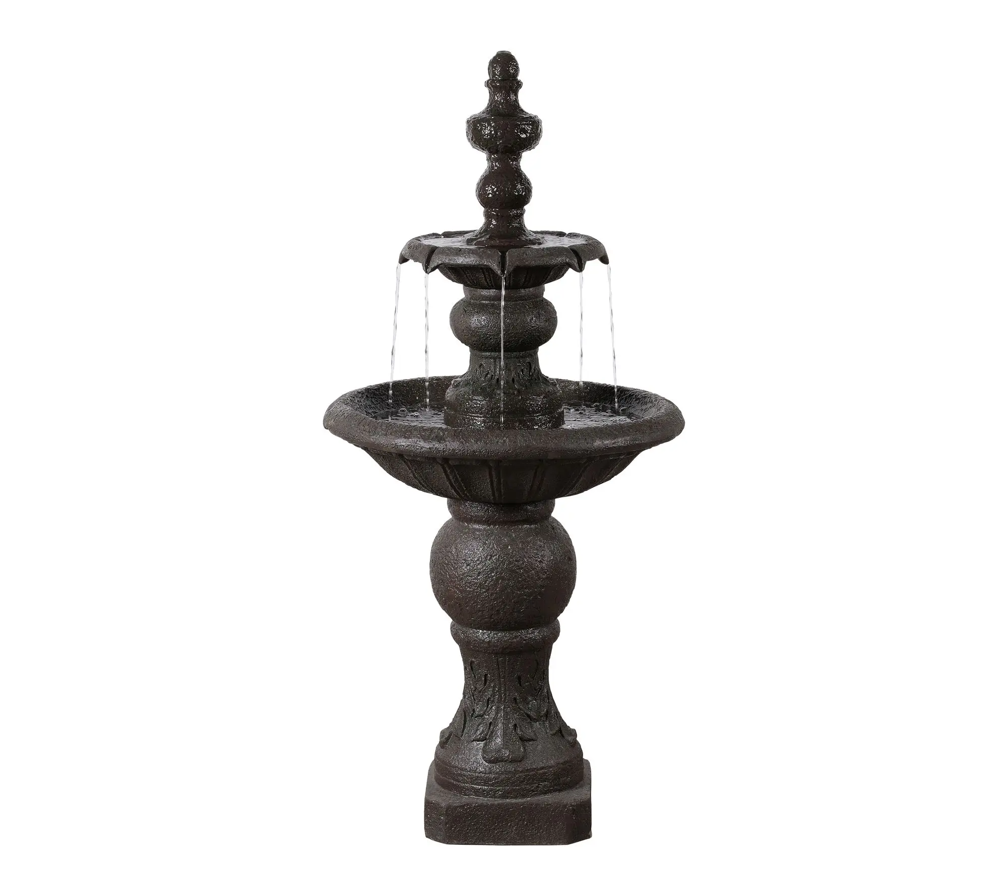 Teamson Home Outdoor 52.5" Two-tier Water Fountain, Dark Gray