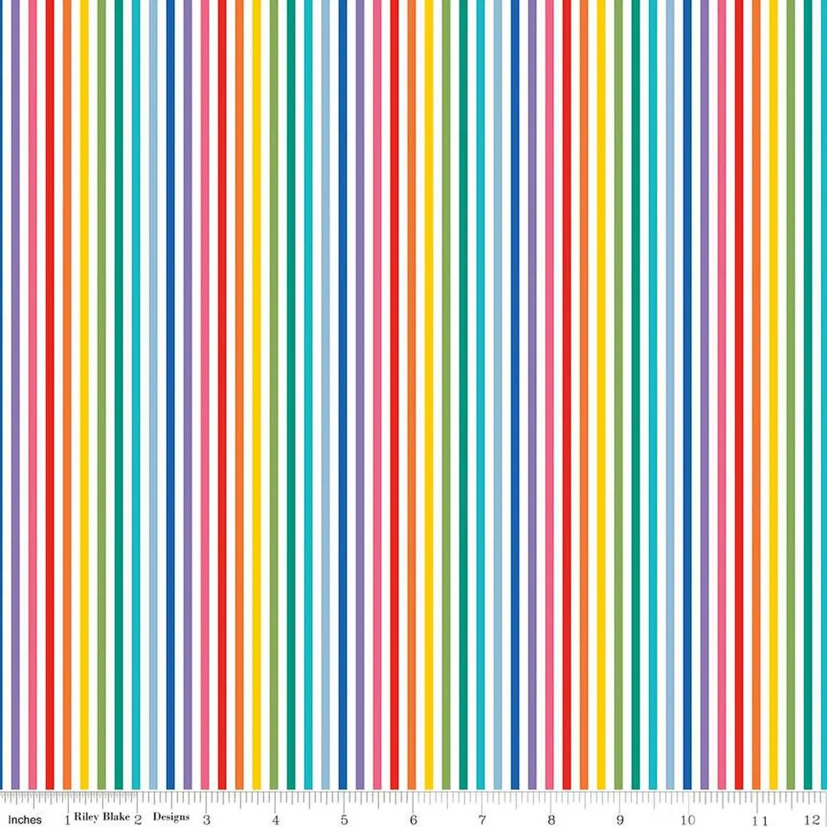 Rainbow Stripe Fabric 1/8" spacing