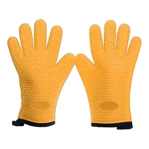 Baking Glove,Oven Gloves Anti-scald Oven Gloves Thickened Silicone Insulation Non-slip High Temperature Resistant Kitchen Oven Baking Gloves for Your Kitchen(Orange)