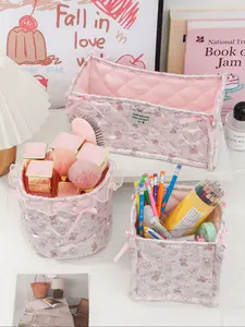 1PC Cute Cartoon Animal Print Storage Basket, Large Capacity Portable Foldable Organizer Bag with Handle, Home Organizers, Home Decor for Living Room Bedroom Bathroom