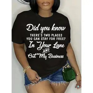 [100%25 Cotton] Plus Size Did You Know Graphic Tee - Soft Crew Neck, Short Sleeve, Relaxed Fit, Casual Womens Clothing For Daily Wear - Fun And Quirky Print Design T-Shirt For Men And Women