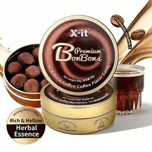 X-it Iced Coffee Candy 88g, for Driving, Overtime Work, Staying Up Late, Combating Drowsiness and Refreshing, VC American Style, Mint Throat Drops 88g