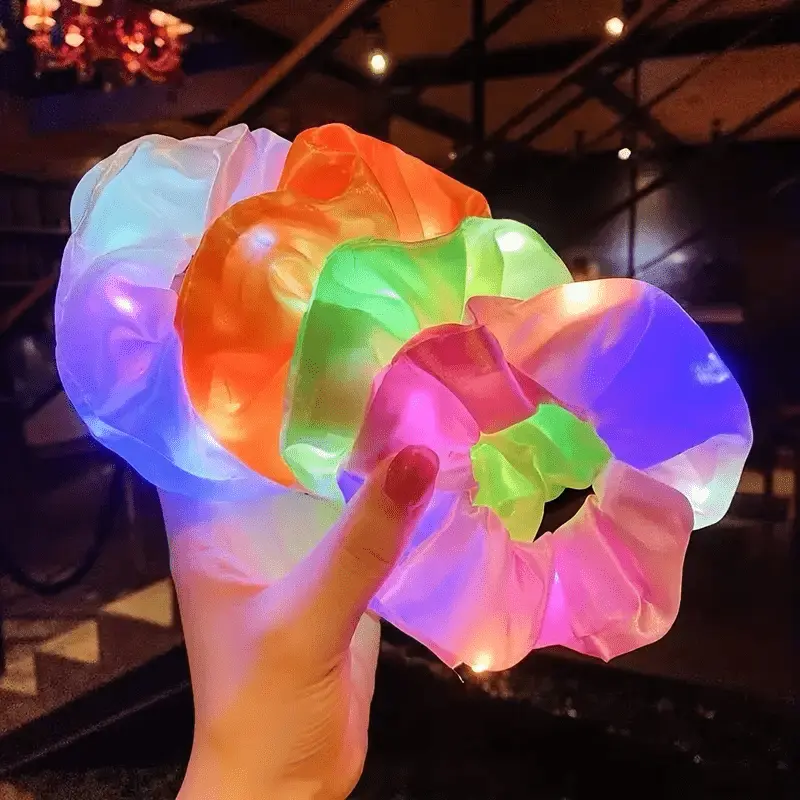 Neon Meteor Mesh Headbands 6-Pack, LED Plastic Glow Hair Accessories with Multiple Lighting Modes for Raves, Parties, Multiple Modes, Party, Assorted Varieties, Synthetic, Unisex