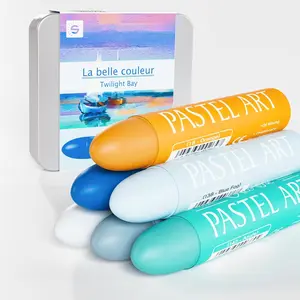 6 Pack  Oil Pastels Set (14 x 84 mm), Soft Oil Pastels with Vibrant Colors,  Blending and Layering, Pastel Crayons for Professional Artists and Hobbyists, Twilight Bay