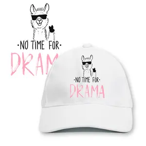 No Time For Drama Hat, Funny Llama Dad Hat, Printed Classic Baseball Cap, Cute Aesthetic Adjustable Hat for Women Men, Gift Idea, Deal For You