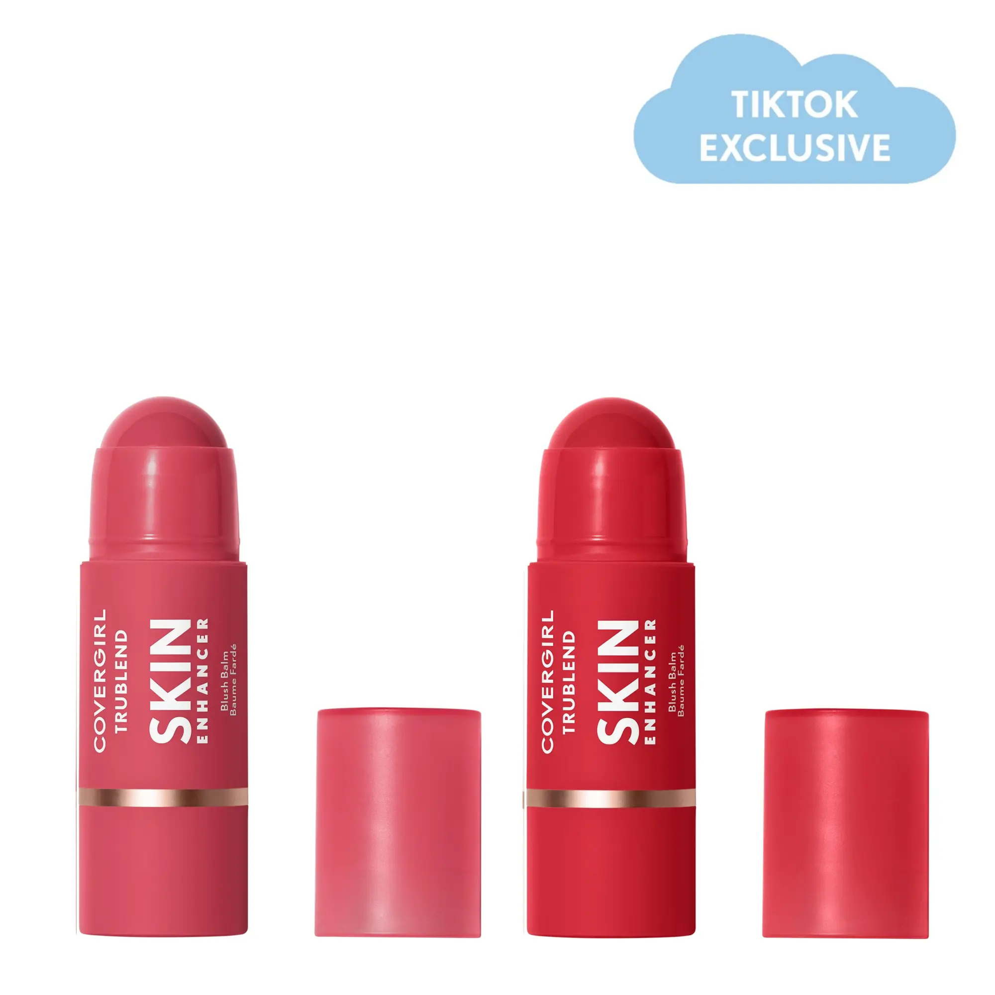 COVERGIRL TruBlend Skin Enhancer Balm Stick Duo, Buildable Creamy Blush, Bronzer or Highlighter for Dewy Glow