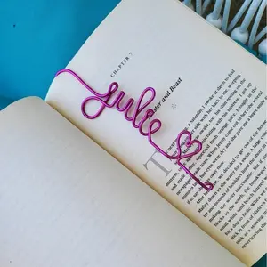 Personalized Bookmark, Wire bookmark, book Lovers gift, pink bookmark, name bookmark, teacher appreciation gift, bookclub gift