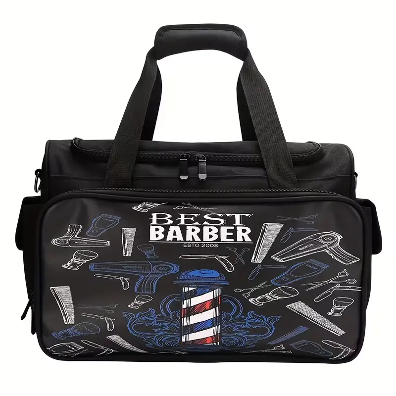 Barber Carrying Bag, Large Capacity Professional Hairdressing Hair Equipment Salon Tool Messenger Bag Travel Storage Case, 13.8 x 7.9 x 9.4inch