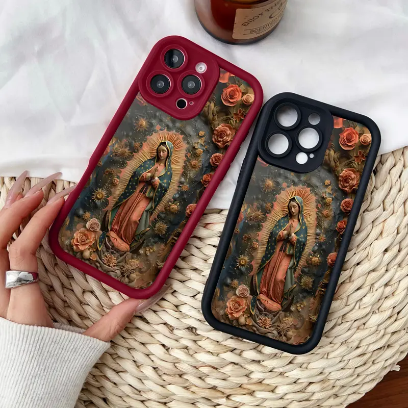 Softcase for iPhone11/12/13/14/15/16/17/promax/x/xs/xr/xsmax CaseOur Lady of Guadalupe Anti-Fall Shockproof Protective Slim Cover