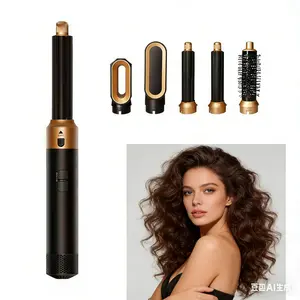 Hair Dryer Brush 5 in 1, Professional Blow Dryer Brush High-Speed Negative Ionic Hair Dryer Fast Drying, Multi Hair Styler Air Auto Wrap Styler for Curling Volumizing Straightening Waves Styling