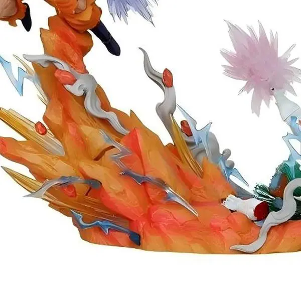 Statue collection DBZ advanced animation wonderful battle scene hand-made collection-level ornaments model rock base home decoration to send boyfriend birthday gift holiday surprise gift.