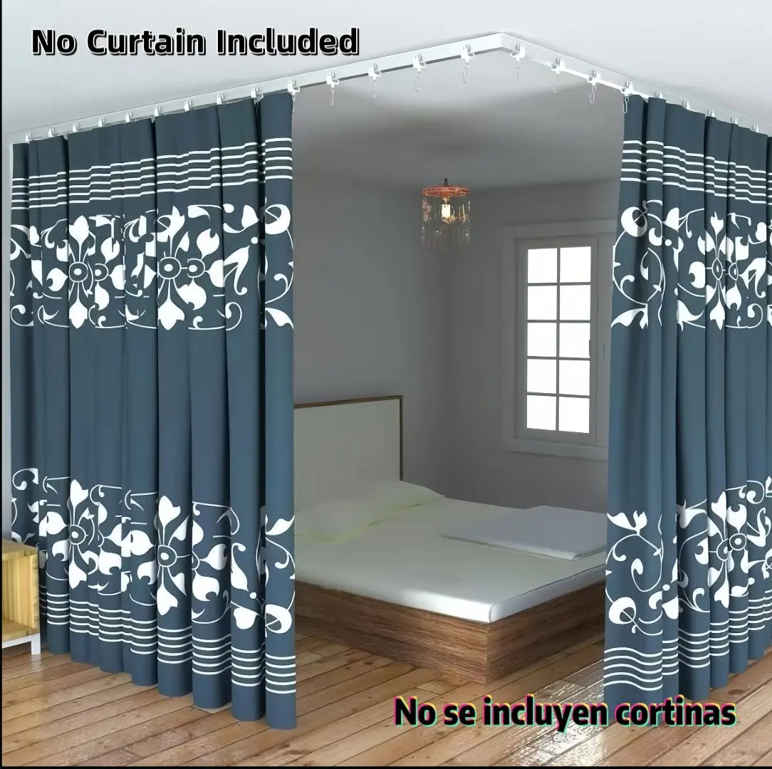 Flexible Bendable Curved Ceiling Curtain Track 3 Meter (9.8ft) for L, U, Circle Shapes - Durable Plastic, Easy to Install, Versatile Room Divider Bedroom Partition Rod