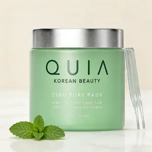 QUIA Korean Beauty Zero Pore Pads - Gentle Exfoliating Pads for Visibly Tighter Smoother Skin 150ml Dual Textured Pore Care