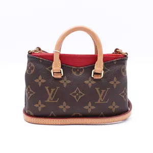 Pre-owned Louis Vuitton Coated Canvas Shoulder Bags Pallas Nano Monogram Shoulder Bag T10415527