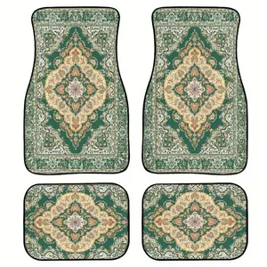 Vintage Ethnic Pattern Car Floor Mat, Non-slip All-weather Car Floor Mat, Waterproof Easy Clean Auto Interior Accessories for Women & Men