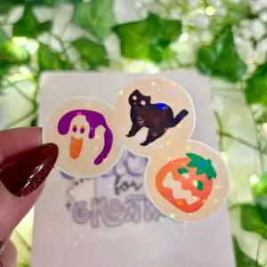 Halloween Cookies Sparkle Sticker - Water-Resistant