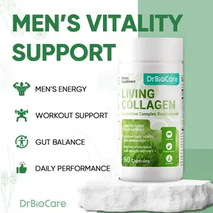 DrBioCare Men’s Daily Vitality Support – Helps Restore Energy, Balance & Physical Readiness – Featuring Living Collagen & L-Carnitine – 60 Capsules