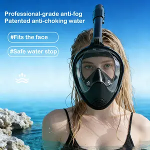 1pcs/Black Full Face Snorkeling Mask For Adults And Teenagers, Snorkeling Equipment, With Detachable Camera Holder, Panoramic 180° Field Of View, Anti-fog And Anti-leakage Snorkeling Mask For Men And Women