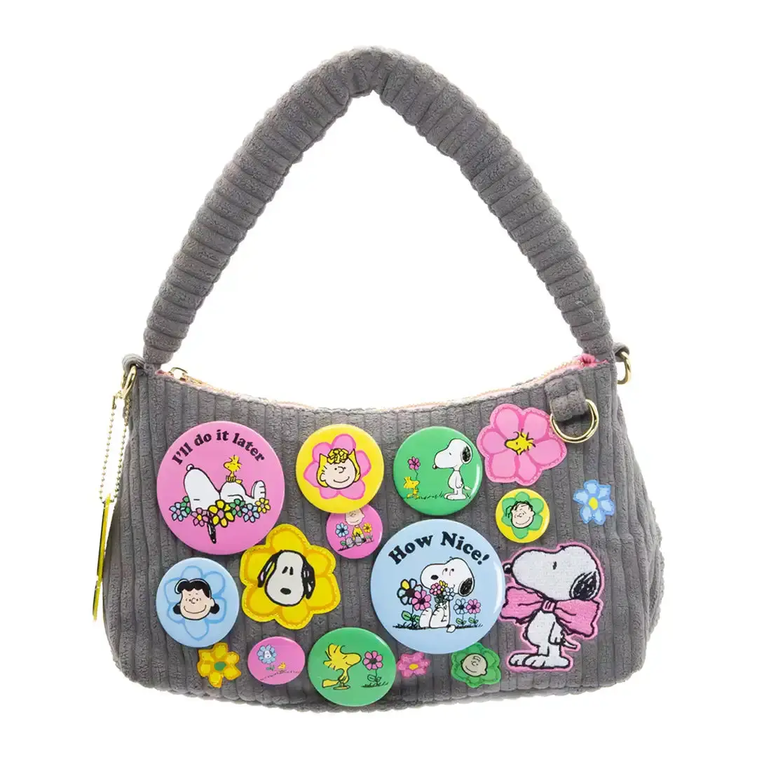 Casual Corduroy Crossbody Bag for Women, Vintage-Inspired Patchwork Baguette, Everyday Shoulder Bag with Mixed-Media Patches, Womens Gifts, Everyday Bag