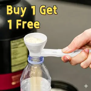 Spill-Proof Protein Funnel Scoop | BPA-Free Sliding Powder Dispenser for Gym & Kitchen