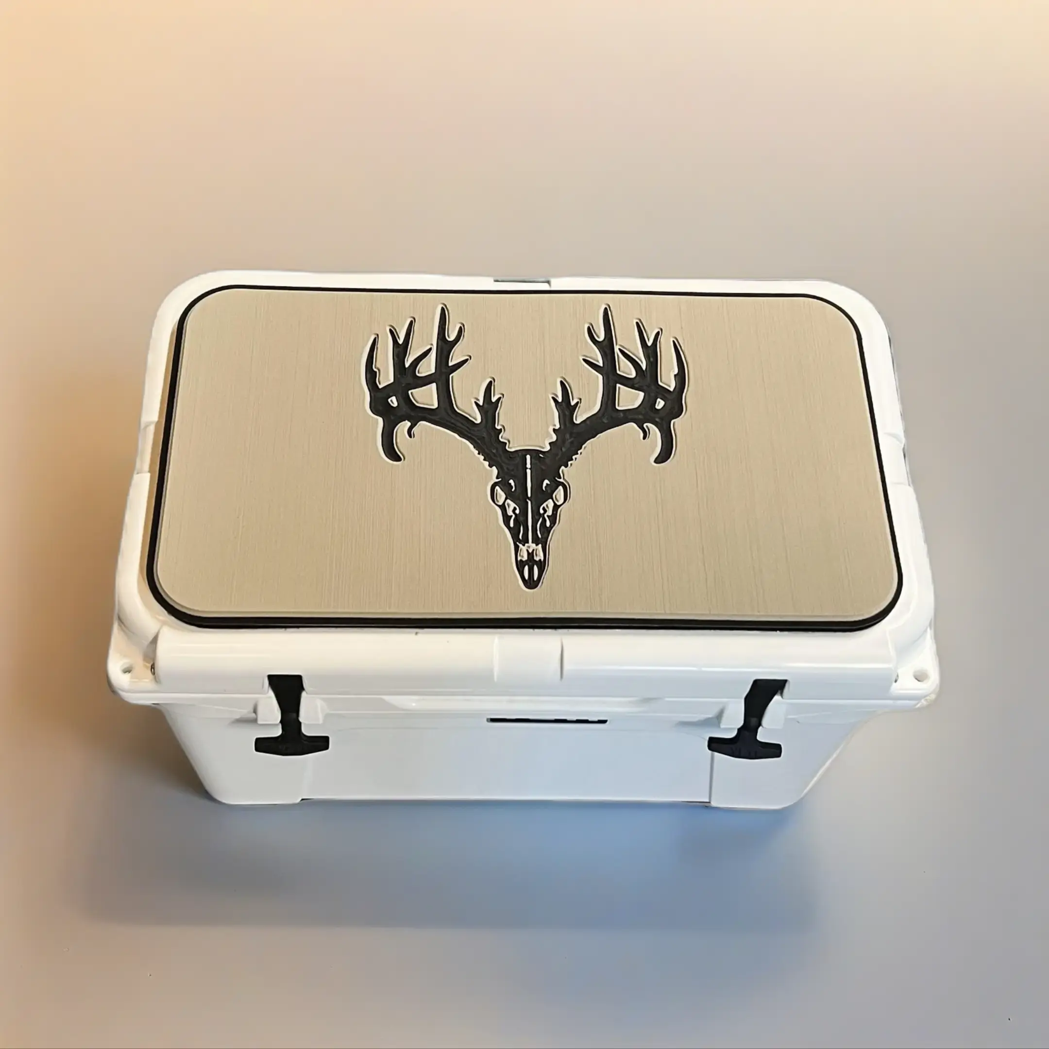 RTIC Polyethylene Cooler Pad with Deer Skull Logo, Anti-Slip Tan/Black Mat, UV Stable Foam with Peel and Stick 3M Adhesive for Camping & Fishing, Multi-Size, 3M Pressure-Sensitive Adhesive, Anti-Slip Surface