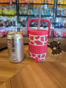 12 oz. Strawberry Cow Can Koozie and Nail Saver Can Opener