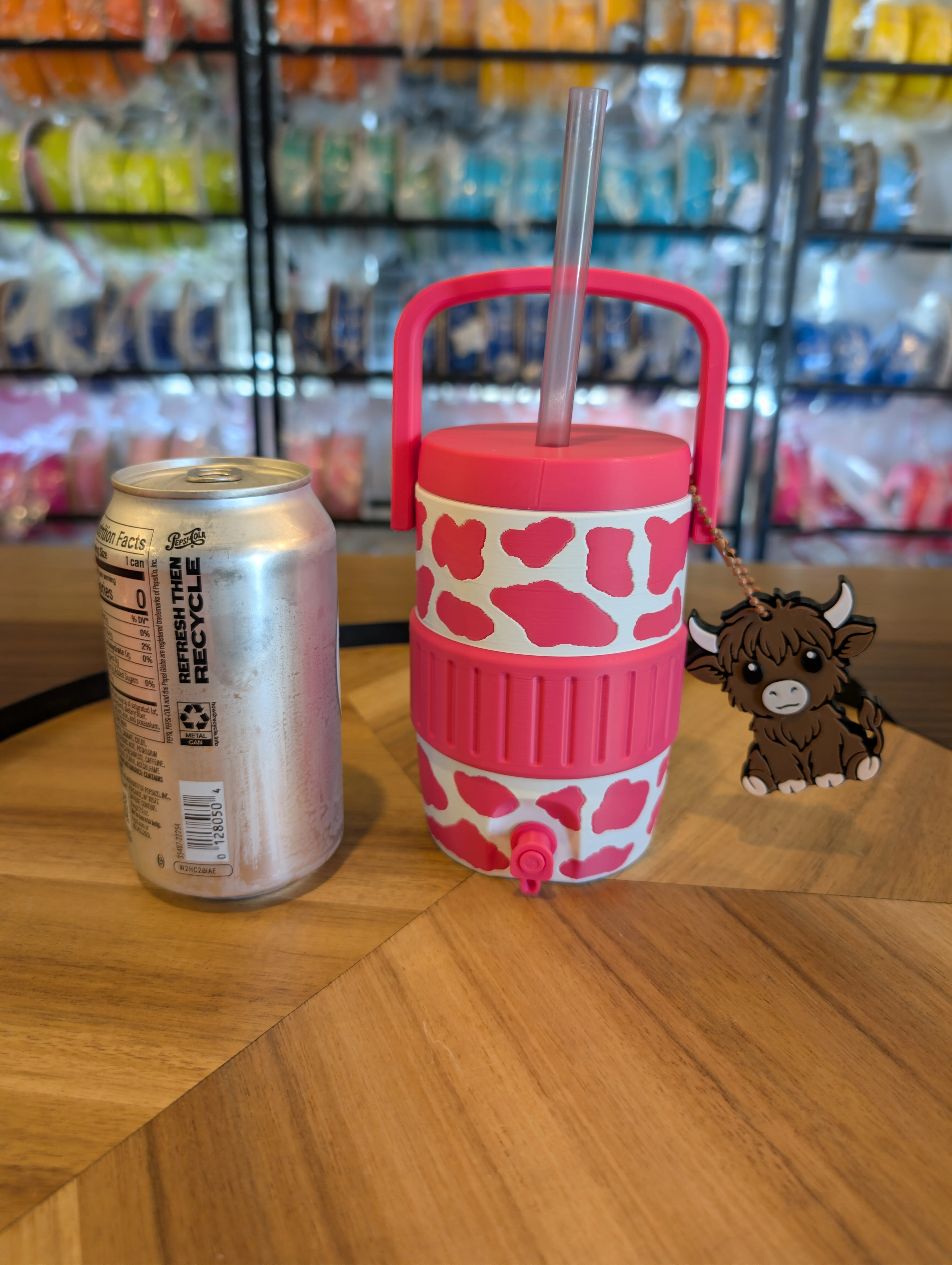 12 oz. Strawberry Cow Can Koozie and Nail Saver Can Opener