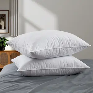 PEACENEST 2 Packs Clouds Shape Quilted 100% Goose Feather Pillows - Soft & Comfortable Bedding for Enhanced Sleep Quality