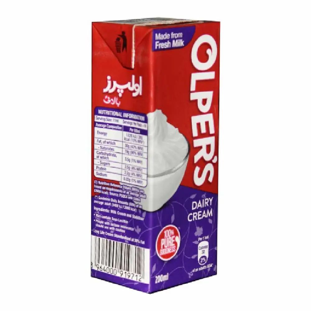 Olper's Dairy Cream (200ml/6.76oz) - Rich, Luxurious Whipping Cream for Bake, Sweet Desserts, Baking, Coffee & Tea | Made with Fresh Milk