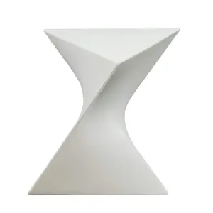 Randolph Vanity Side Table - Distinctive Triangular Design Premium Plastic Stackable Portable 17" H x 15.75" W x 15.5" D Modern Versatility for Any Room