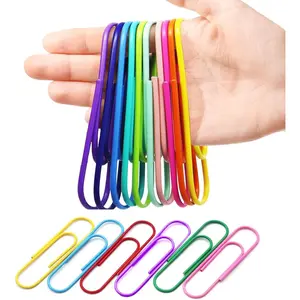50 Pack 4 Inches  Paper Clips, Vinyl Coated Multicolored  Mega Paperclips, Colored Binder Clip for Office School Document Organizing Office  Accessories