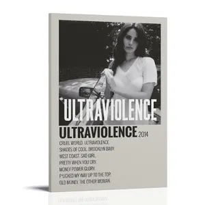 ULTRAVIOLENCE-2014 Posters Music Album Cover Posters Canvas Wall Art High-Resolution Vintage Band & Artist Prints for Room