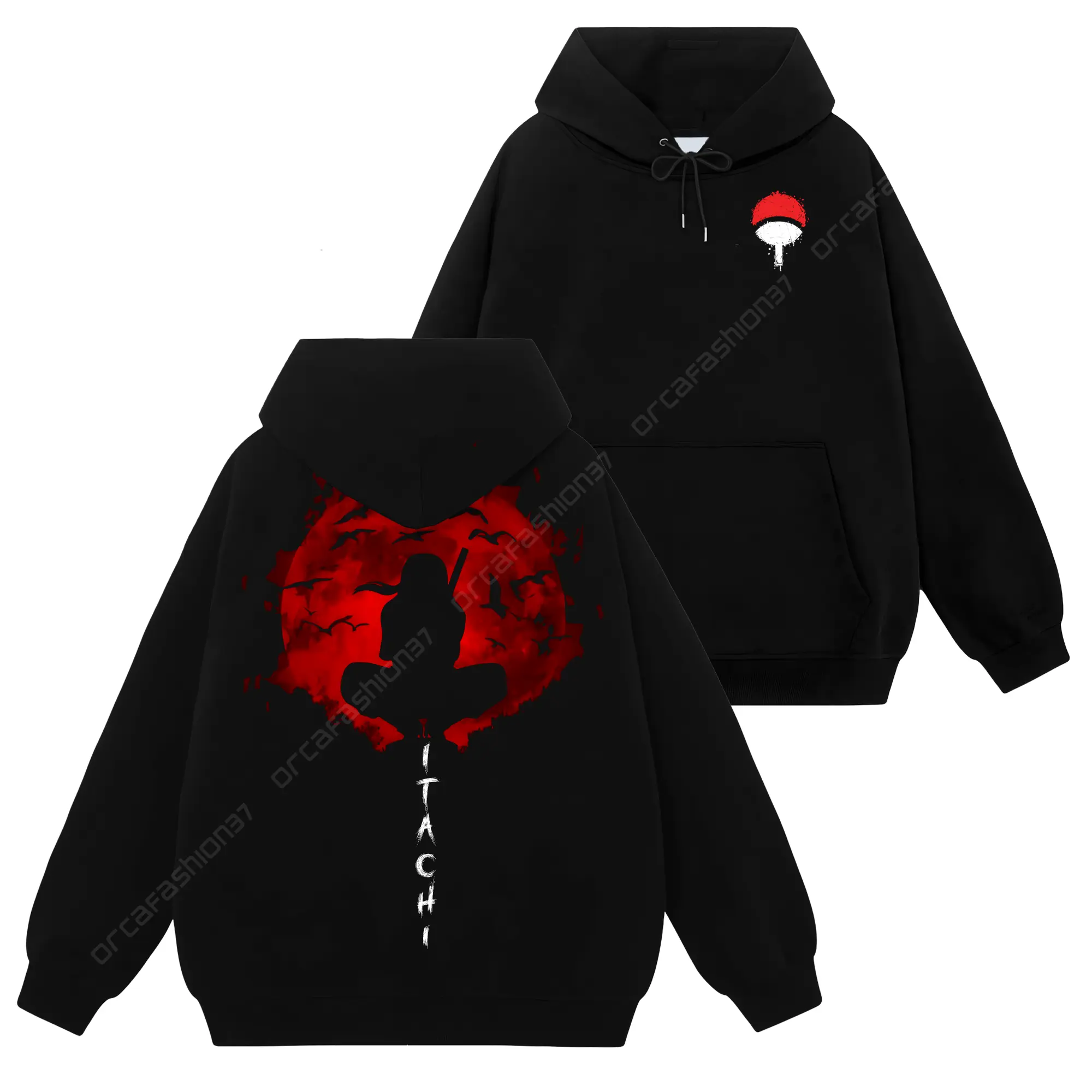[Uchiha Fashion] Limited Itachi Uchiha Logo - Naruto Shippuden #40 Hoodie T-Shirt Sweatshirt, Retro Vintage Unisex Graphic 90s Cotton, Gift For Wibu, Anime Manga Y2K Streetwear