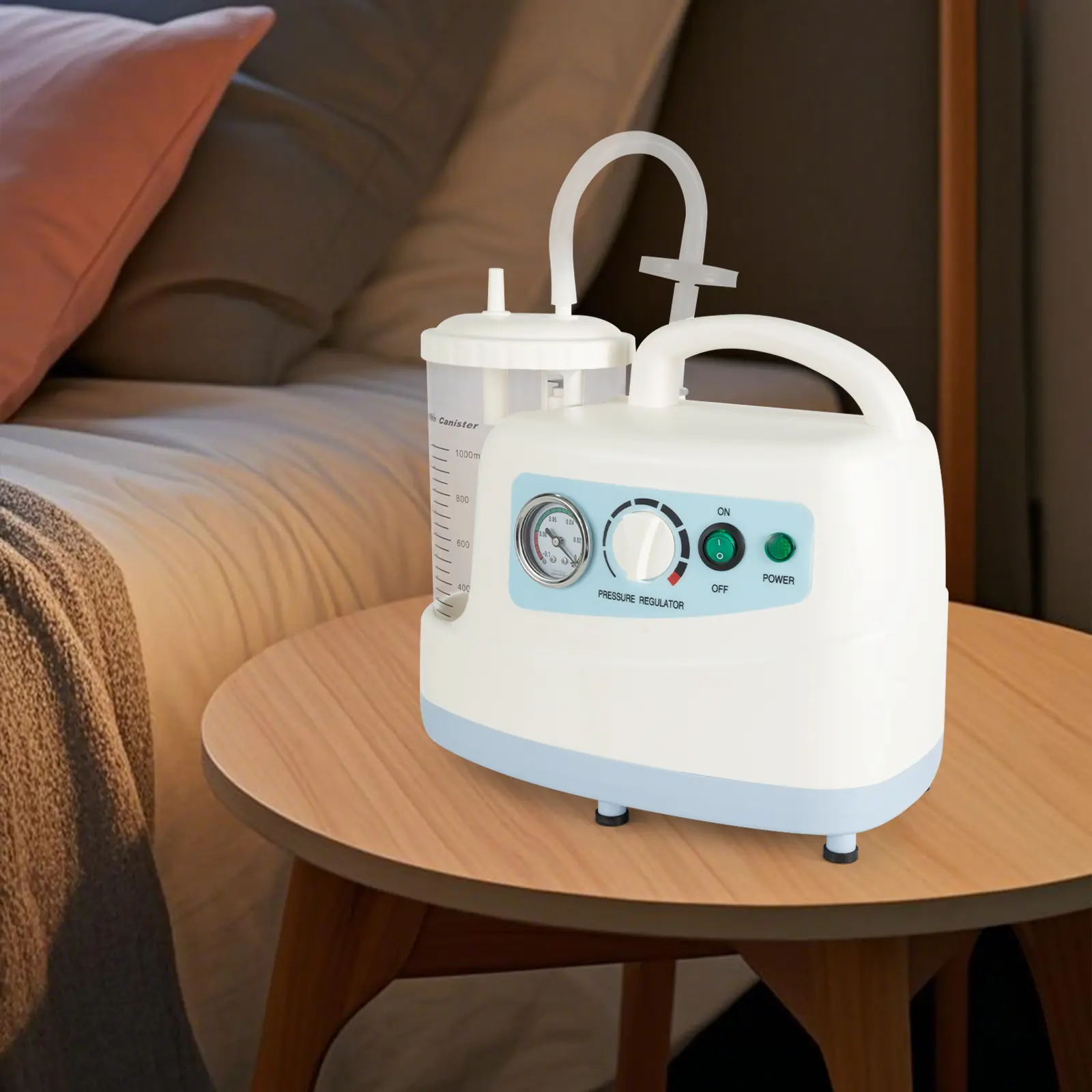 SHANGMAKEL Portable Electric Respiratory Suction Machine - 110V Oil-Free Plastic Medical Phlegm Aspirator, 1000ml/33.8oz, Adjustable Pressure, Smooth Operation, Storage, Breathing Support, 1 Hose for Hospital Patients (Oral Care Kit)