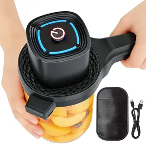 Portable Electric Jar Vacuum Sealer Kit Electric Jar Opener Power-Clamp, 2-in-1 Automatic Jar & Bottle Lid Opener, Auto-Tighten Manual Twist Kitchen Gadget for Seniors, Arthritis & Weak Hands, Free Non-Slip Rubber Gripper Pad