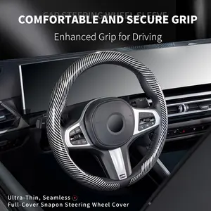 2026 New All - Season Ultra - Thin, Non - Slip Carbon Fiber Pattern Steering Wheel Cover | Popular among Influencers Clip - on Full - coverage for Men and Women | Auto Accessory & Car Gift Automotive Steeringwheelcover