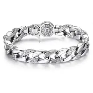 S925 Silver Plated  Unisex Neutral Style Rotatable Fashion Bracelet, Peace And Good Luck Bracelet, Timeless Retro Design, Domineering Cool Bracelet