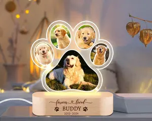 Personalized Pet Photo Night Sign Plaque, Custom Pet Memorial Sign Plaque, Pet Sympathy Gift, Pet Lovers Gift