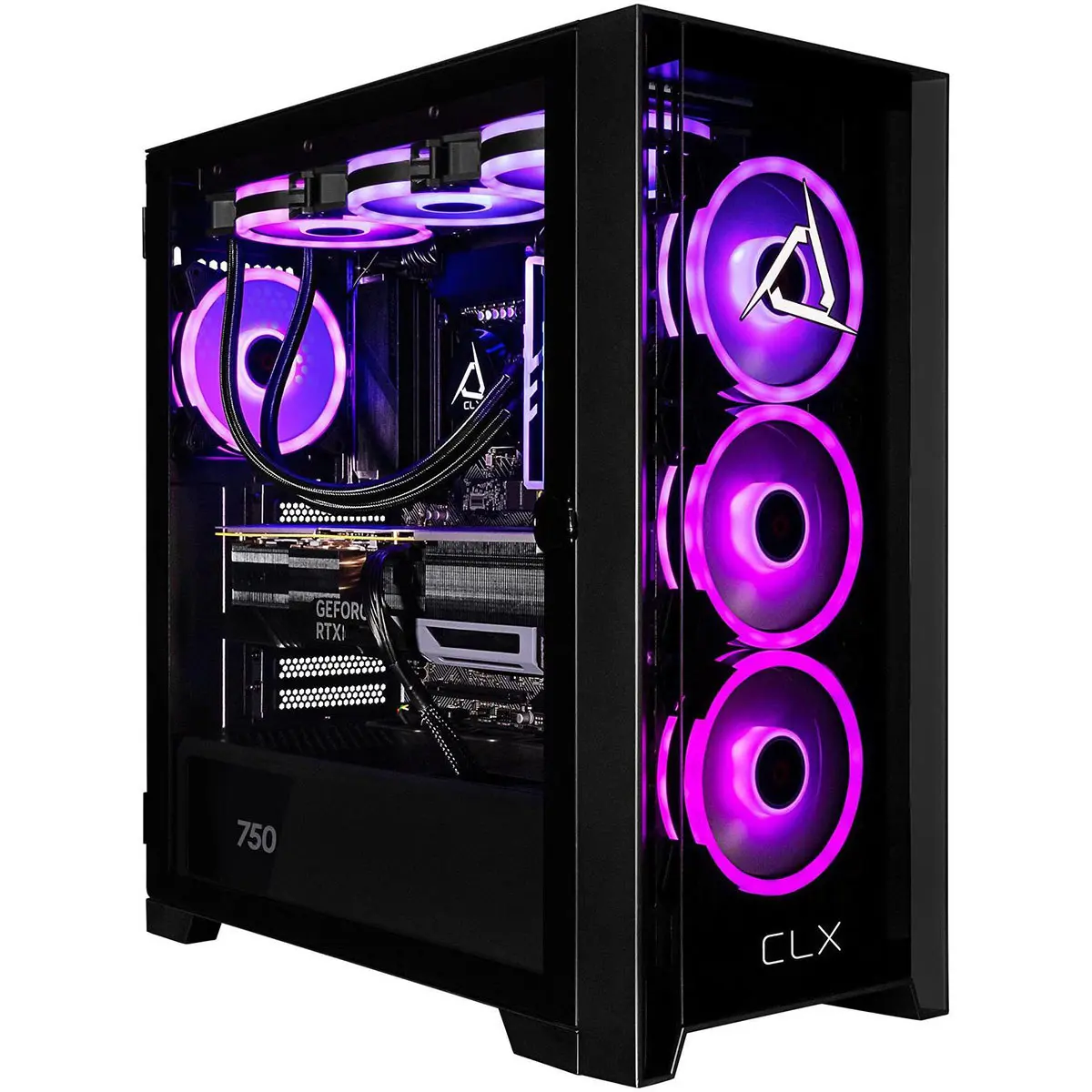 CLX SET Liquid Cooled Gaming Desktop Computer, Intel Core Ultra 7 265F 2.4GHz, 32GB RAM, 2TB SSD, NVIDIA GeForce RTX 5070 12GB, Windows 11 Home, Black