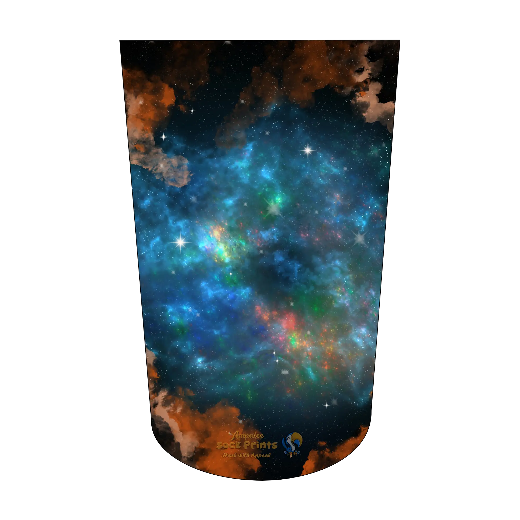 Women's 3ply Prosthetic Limb Sock, "Galaxy Pattern V2" Amputee Sock