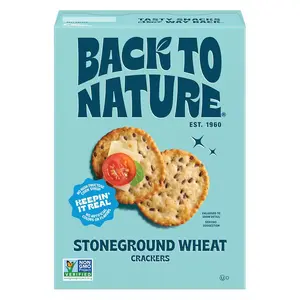 Back to Nature - Stoneground Wheat Crackers - Made with Real Ingredients like Whole Grains and Flax Seed - Non-GMO - 5 Ounce